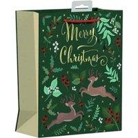 Giftmaker Whimsical Woodland Christmas Gift Bag in Green