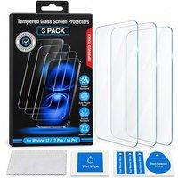 BluCore 3-Pack Screen Protectors for iPho 17, 17 Pro 16 Pro in Clear