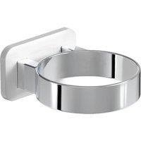 FORGEVIO white Adhesive Hair Dryer Holder, Bathroom in Silver