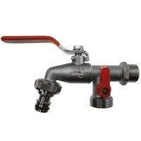 NESTLUNE High Quality 1/2" BSP Double Duo Outlet Garden Tap Brass in Silver | Size: 1000mm x 400mm