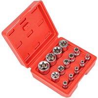 NESTLUNE 14Pcs E Star Torx Socket Set Female Torque External