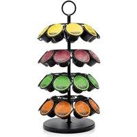 FORGEVIO Coffee Pod Holder 36 Capsules Revolving Stand in Black