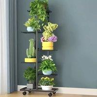 FORGEVIO Black 6 Tier Metal Plant Stand Indoor Outdoor Garden