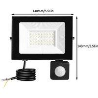 NESTLUNE 100W LED Floodlight With PIR Motion Sensor Outdoor in Black