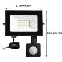NESTLUNE 30W LED Floodlight With PIR Motion Sensor Outdoor in Black
