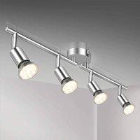 NESTLUNE 4 Way Ceiling Spot Light Fitting LED GU10 Adjustable in Silver
