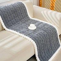 PAWNORA Grey 70x150cm Thick Warm Plush Sofa Cover | Size: 70x150 cm