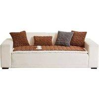 PAWNORA Coffee 70x180cm Thick Warm Plush Sofa Cover in Brown | Size: 70x180 cm