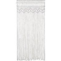 PAWNORA Handmade Macrame Door Curtain in White
