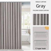 PAWNORA Grey L 140 x W 242cm Linen-effect Panel Curtains