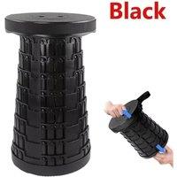 NESTLUNE 1pc Black Collapsible Telescopic Folding Stool