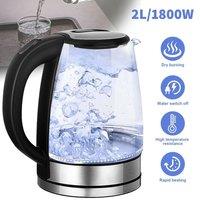 NESTLUNE 2L Electric Kettle Fast Glass Kettle Boil Quiet in Clear | Size: 0.6m2