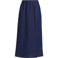 Lands' End Women's Premium Pure Linen Pull-On Midi Skirt in Navy | Size: 12
