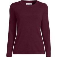 Lands' End Women's Petite Crew Neck Cashmere Jumper in Burgundy | Size: XS