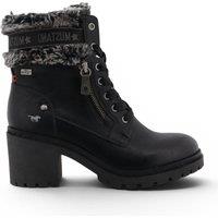 Infinity Leather Women's Mustang Winter Warm Heeled Lace-Up Boots - M0122001 in Black | Size: 5.5