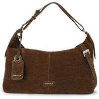 Carvela Women's 'Bianco Slouch Shoulder' Suede Bag in Dark Brown