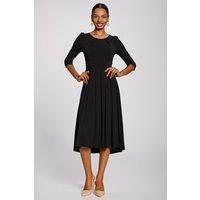 Jolie Moi Women's 3/4 Sleeve Plain Jersey Midi Dress in Black | Size: 18