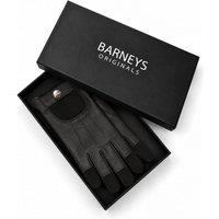 Barneys Originals Women's Boxed Adjustable Fingerless Leather Gloves in Black | Size: Medium/Large