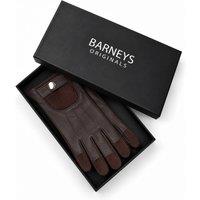 Barneys Originals Women's Boxed Adjustable Fingerless Leather Gloves in Brown | Size: Medium/Large