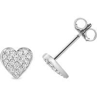 Cervin Blanc Women's Lab Grown Diamond Heart Earring Studs in Silver 0.20CT