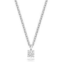Cervin Blanc Women's Lab Grown Round Diamond 4 Claw Necklet in Silver