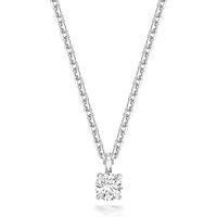 Cervin Blanc Women's Lab Grown Round Diamond 4 Claw Necklet in Silver