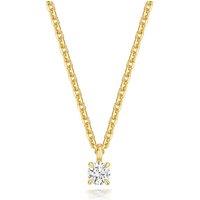 Cervin Blanc Women's Lab Grown Round Diamond 4 Claw Necklet in Gold Plated Silver