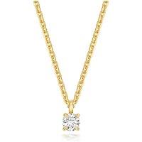 Cervin Blanc Women's Lab Grown Round Diamond 4 Claw Necklet in Gold Plated Silver