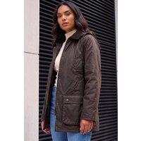 Roman Women's Waxed Longline Coat in Chocolate | Size: 14