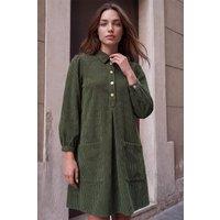 Roman Women's Petite Cord Button Dress in Khaki | Size: 16