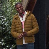 Lands' End Men's Wanderweight Down Ultralight Packable Hooded Jacket in Bronze | Size: Medium