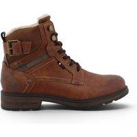 Infinity Leather Men's Mustang Faux Leather Winter Lace-Up Ankle Boots - M0021001 in Brown | Size: 9
