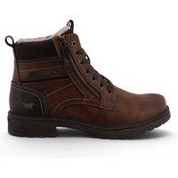 Infinity Leather Men's Mustang Faux Leather Winter Lace-Up Ankle Boots - M0081002 in Brown | Size: 9