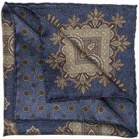 Elizabetta Boutique Men's Brando - Double Sided Silk Pocket Square in Blue