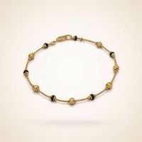 The Colourful Aura Women's Mangalsutra Bracelet gold plated brass with black beads