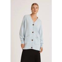 Finery London Women's Mila V-Neck Buttoned Cardigan in Baby Blue | Size: 16