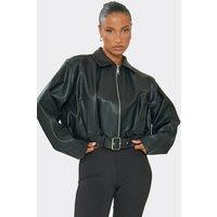 EGO Women's Long Sleeve Zip Faux Leather Jacket in Black | Size: 10