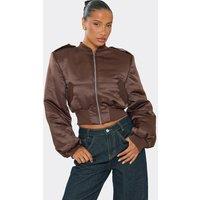 EGO Women's Long Sleeve Crop Jacket in Burnt Orange | Size: 8