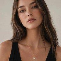 Luxe Tones Women's Marea Luxe 18k Gold Plated Shell Pendant Necklace