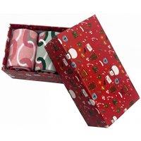 Vellin Women's Women's 3 Pack Classic Circle Print Socks with Optional Gift Box in Red