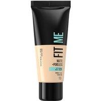 Maybelline Women's Fit Me Matte & Poreless Full Coverage Matte Blendable Normal to Oily Skin Foundation in 110 Porcelain | Size: 30ml