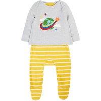 Frugi Boy's Brooke Easy Dressing Babygrow in Grey | Size: 3-6 m