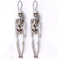 YnysTec Skeleton Size Poseable Human Halloween Party Haunted House Decoration in White | Size: 1 Pack