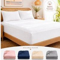 Smart Living 3 Pack 100% Brushed Cotton Fitted Sheets 25cm Deep in White | Size: Double Fitted