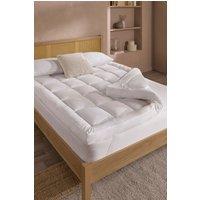 Slumberdown 4 Inch Extra Deep Mattress Topper Plush Soft Comfort & Support Layer in White | Size: Double Fitted