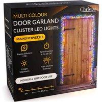 Christow Christmas Garland Cluster Light LED Front Door Decoration Timer 5.5m