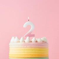 Club Green Pink Ombre Number '2' Celebration Candle