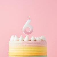 Club Green Pink Ombre Number '6' Celebration Candle