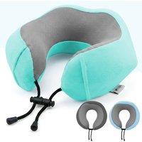 Lugg Travel Memory Foam Neck Pillow with Buckle - Ergonomic Neck Support in Turquoise