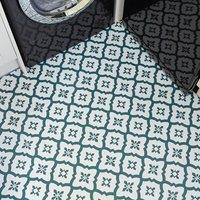 FloorPops Comet Teal Self Adhesive Vinyl Floor Tiles Pack of 10 (0.93sqm) | Size: 304.8mm x 304.8mm